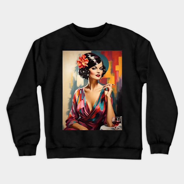 Woman from the Roaring Twenties Crewneck Sweatshirt by Jasmine